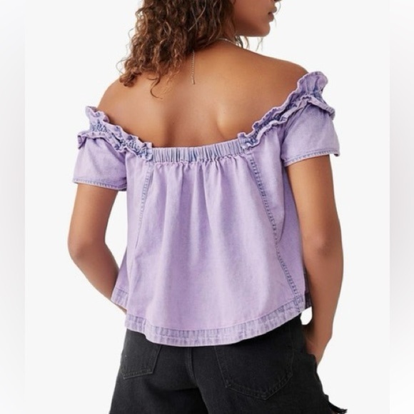 NWOT Free people Maxine ruffle off the shoulder top. Size XS - Picture 3 of 6
